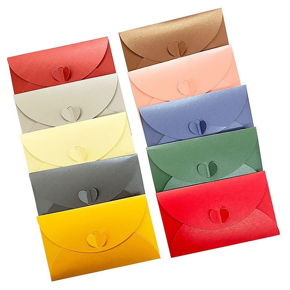 50 PCS Love Buckle Pearl Paper Hot Stamping Envelope Invitation Letter(Red )