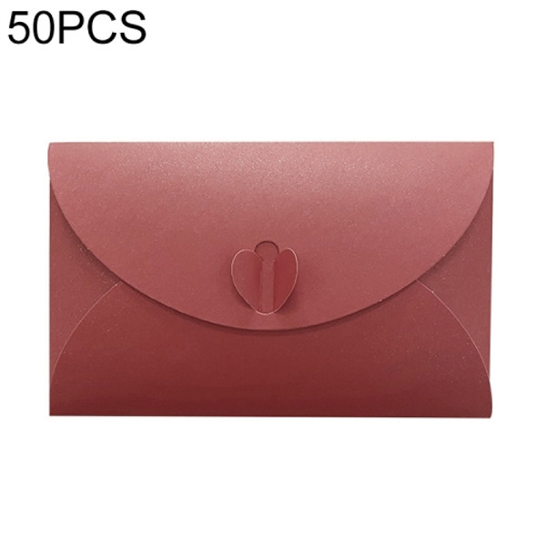 50 PCS Love Buckle Pearl Paper Hot Stamping Envelope Invitation Letter(Purple )