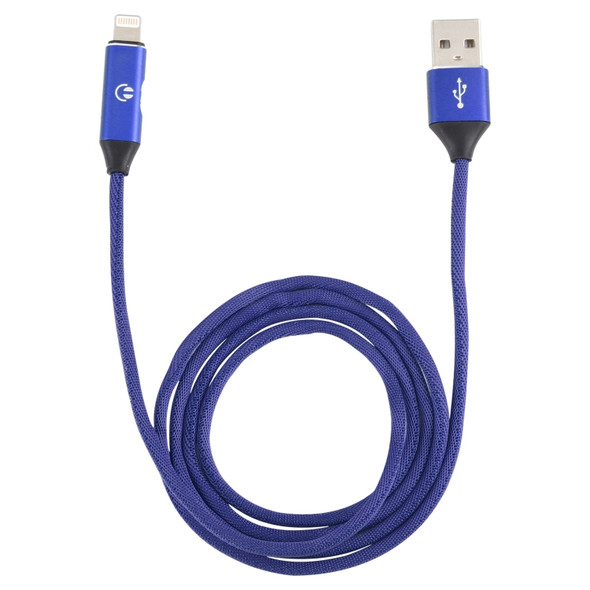 Multifunction 1m 3A 8 Pin Male & 8 Pin Female to USB Nylon Braided Data Sync Charging Audio Cable(Blue)