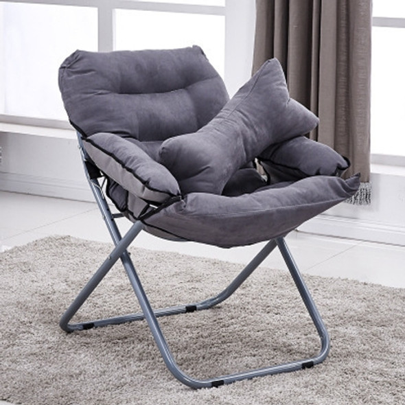 Creative Lazy Folding Sofa Living Room Single Sofa Chair Tatami Lounge Chair with Pillow(Grey)