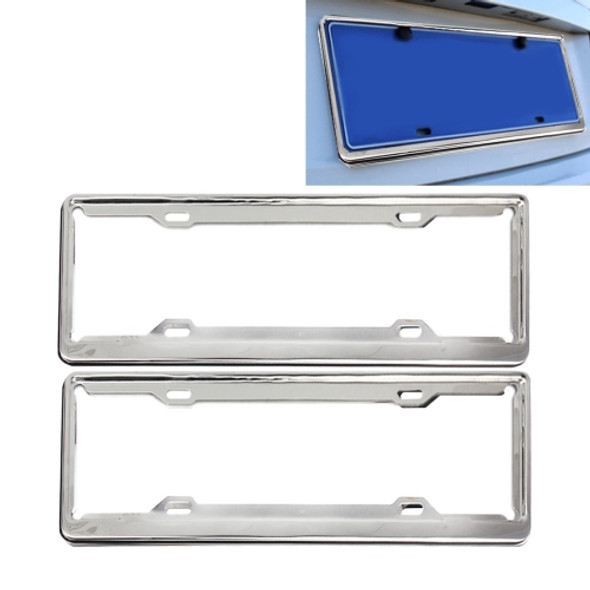 2 PCS  Stainless Steel License Plate Frame Car License Plate Frame Holder