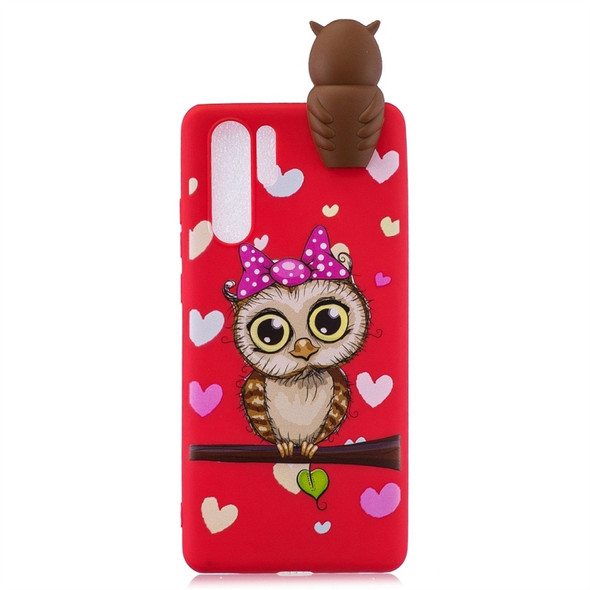 For Huawei P30 Pro Shockproof Cartoon TPU Protective Case(Red Owl)
