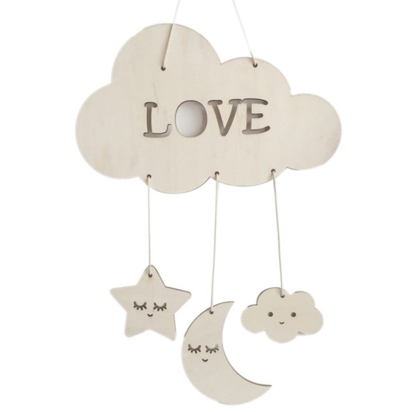 Baby Room Kindergarten Star Moon Wooden Decoration, Type:Special Board(Cloud)