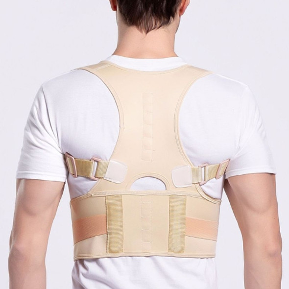 Male Female Adjustable Magnetic Posture Corrector Corset Back Men Brace Back Shoulder Belt Lumbar Support Straight S(Skin Color)