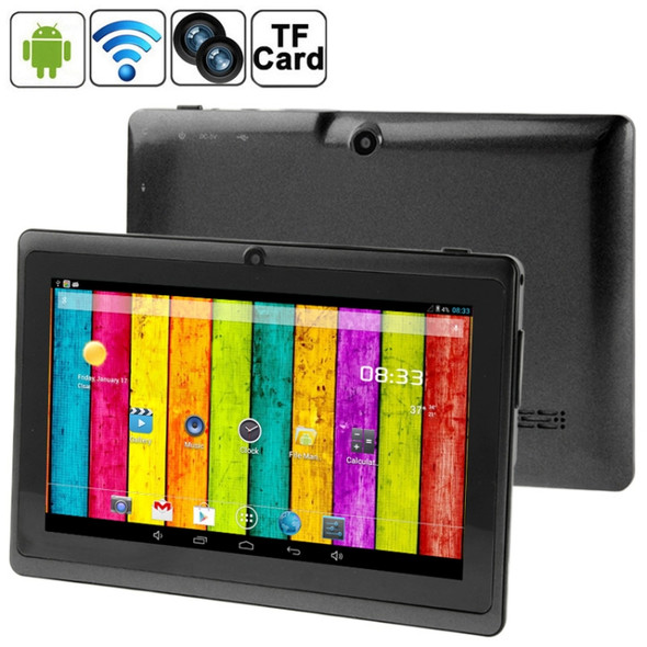 7.0 inch Tablet PC, 512MB+4GB, Android 4.2.2, 360 Degrees Menu Rotation, Allwinner A33 Quad-core, Bluetooth, WiFi(Black)