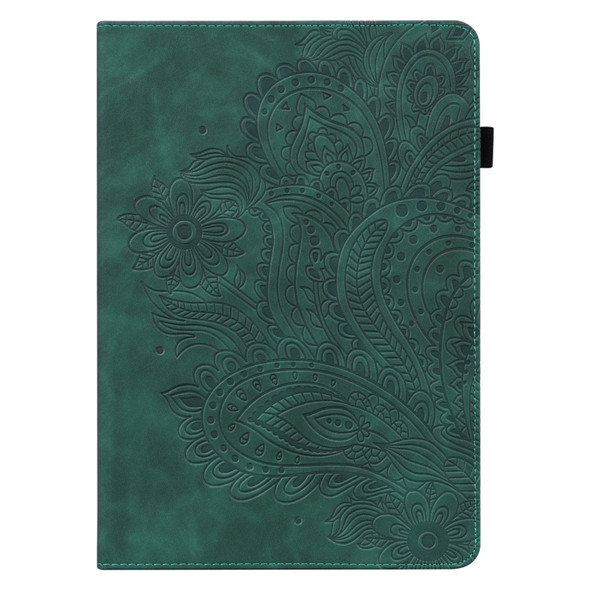 For Samsung Galaxy Tab S2 9.7 T815 Peacock Embossed Pattern TPU + PU Horizontal Flip Leather Case with Holder & Card Slots & Wallet(Green)