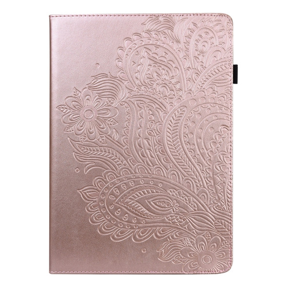 For Samsung Galaxy Tab S2 9.7 T815 Peacock Embossed Pattern TPU + PU Horizontal Flip Leather Case with Holder & Card Slots & Wallet(Rose Gold)