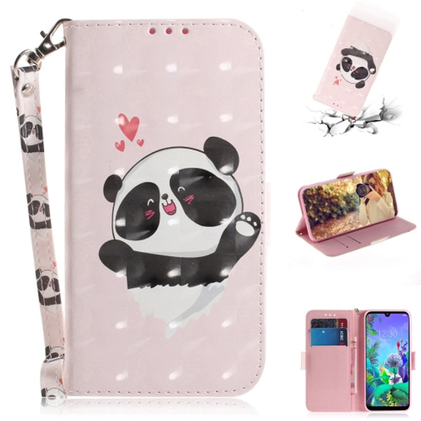 3D Painting Love Bear Pattern Coloured Drawing Horizontal Flip Leather Case for LG Q60, with Holder & Card Slots & Wallet