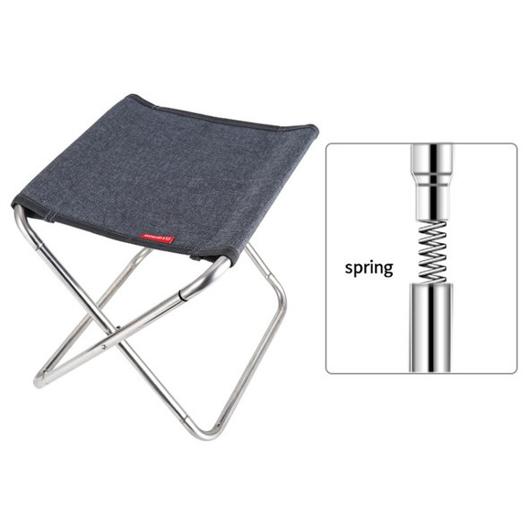 CLS Stainless Steel Spring Folding Chair Outdoor Fishing Chair, Colour: Gray