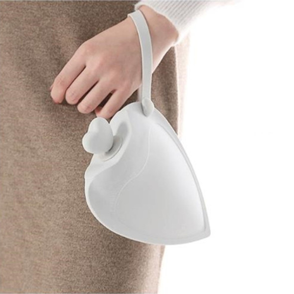 Silicone Hot Water Bottle Bag Cute Heart Shaped Hand Warmer(Grey)