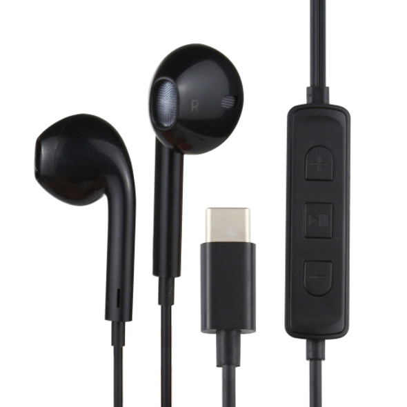 HAMTOD H11 Wired In Ear USB-C / Type-C Noise Cancelling Earphones with Line Control & Mic, Length: 1.2m(Black)