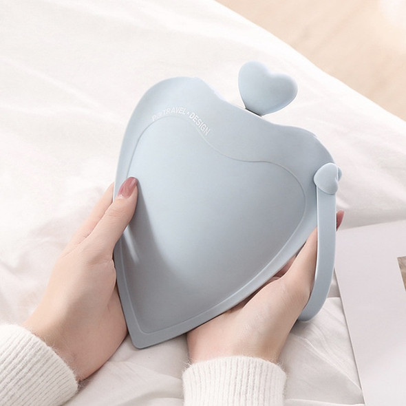 Silicone Hot Water Bottle Bag Cute Heart Shaped Hand Warmer(Blue)