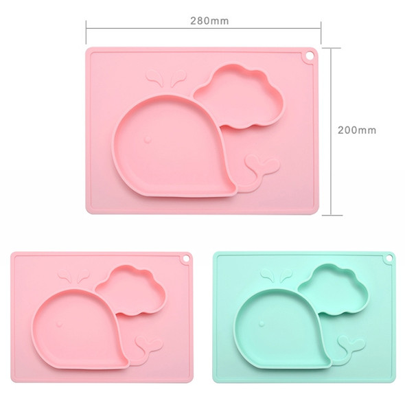 Silicone Feeding Set Combination Anti-fall Suction Cup Bowl Child Complementary Food Tableware Dinner Plate, Style:Without Bowl(?Blue? Whale )