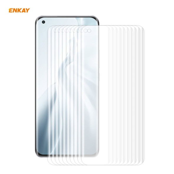 For Xiaomi Mi 11 10 PCS ENKAY Hat-Prince 3D Full Screen PET Curved Hot Bending HD Screen Protector Soft Film, Support Fingerprint Unlock