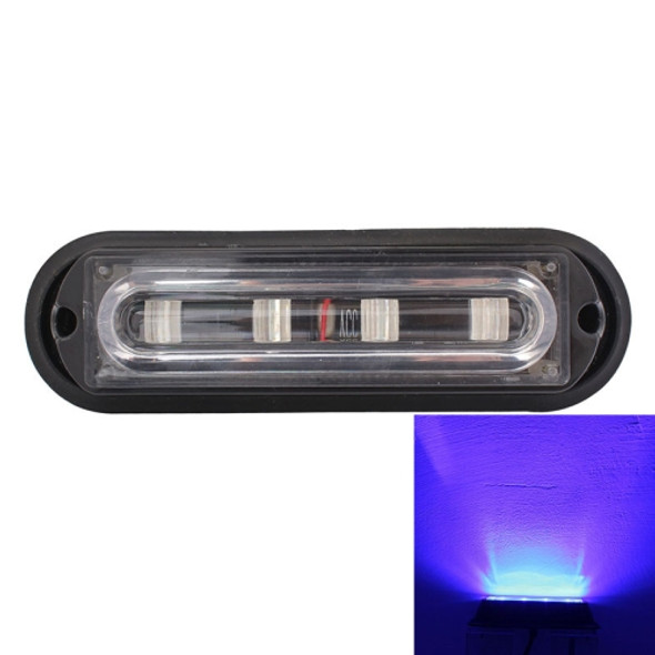 12W 720LM 4-LED Blue Light 18 Flash Patterns Car Strobe Emergency Warning Light Lamp, DC 12V