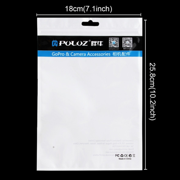 10 PCS PULUZ 25.8cm x 18cm Hang Hole Clear Front White Pearl Jewelry Zip Lock Packaging Bag (Size: L)