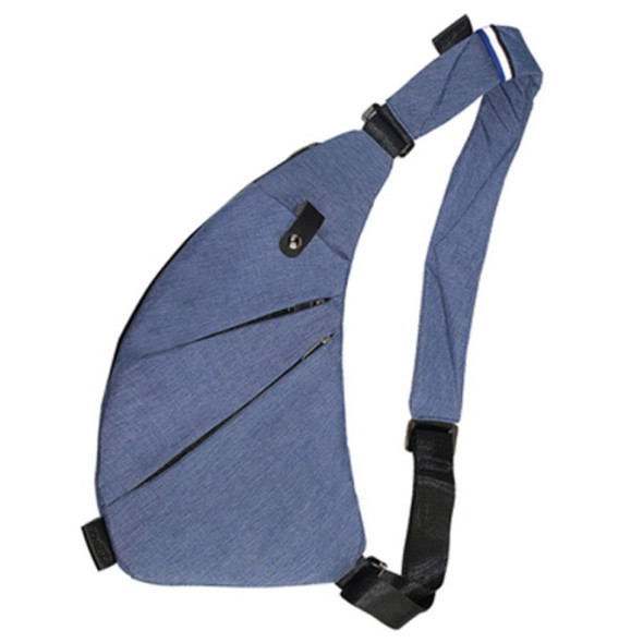 Fashion Wear-resistant Multifunctional Pockets Single Shoulder Bag Chest Front Bag for Man(Dark Blue)