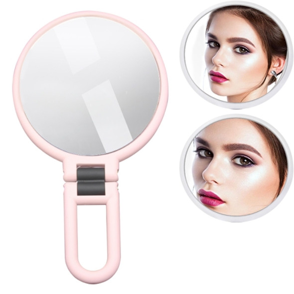 Portable Handheld Folding Adjustable Mount Magnifying Makeup Mirror, Size:5 Times(Pink)