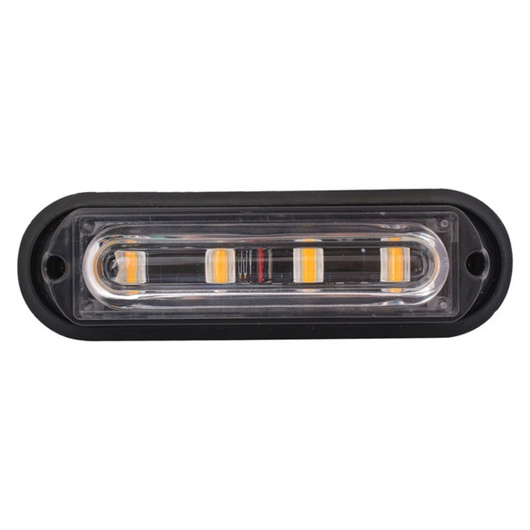 12W 720LM 4-LED Yellow Light 18 Flash Patterns Car Strobe Emergency Warning Light Lamp, DC 12V