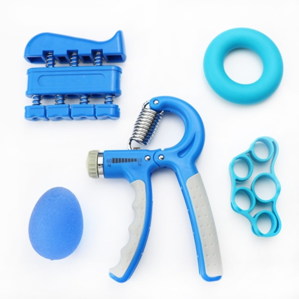 5 In 1 Counting Grip Device Fitness Adjustment Grip Device  Finger Trainer Set(Blue )
