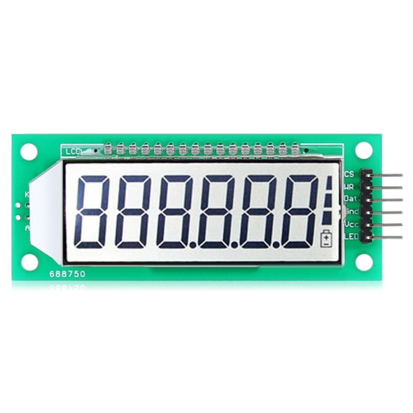 LDTR - WG0101 2.4 inch 6-digit 7-segment LCD Display Module for Arduino, Screen Display Backlight Color: White