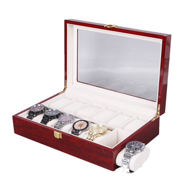 Wooden Baking Paint Watch Box Jewelry Storage Display Box(12-bit Paint)