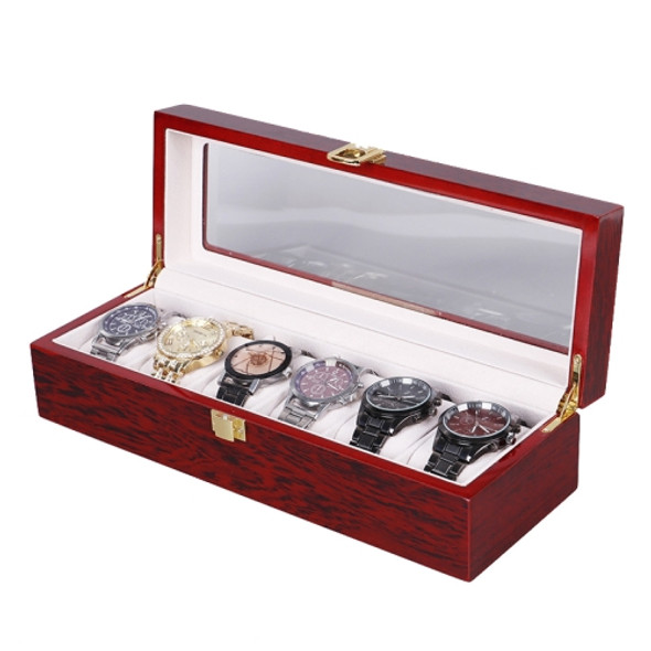 Wooden Baking Paint Watch Box Jewelry Storage Display Box(6-bit Paint)