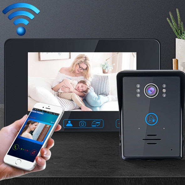 TS-WIFI708C 1.3 Million Pixels Smart WiFi Video Intercom Doorbell with 7 inch Display & 16 Polyphonic Ringtones, Support Infrared Night Vision, US Plug / EU Plug