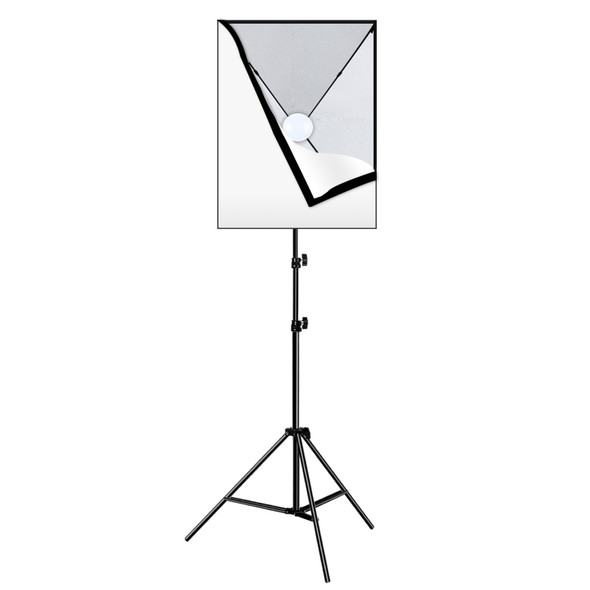 PULUZ 50x70cm Studio Softbox + 1.6m Tripod Mount + Single E27 30W 5700K White Light LED Light Bulb Photography Lighting Kit(US Plug)