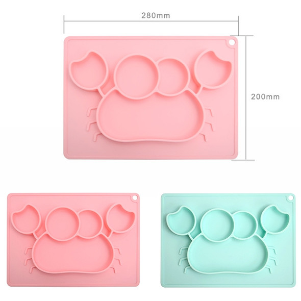 Silicone Feeding Set Combination Anti-fall Suction Cup Bowl Child Complementary Food Tableware Dinner Plate, Style:With Bowl(?Pink? Crab)