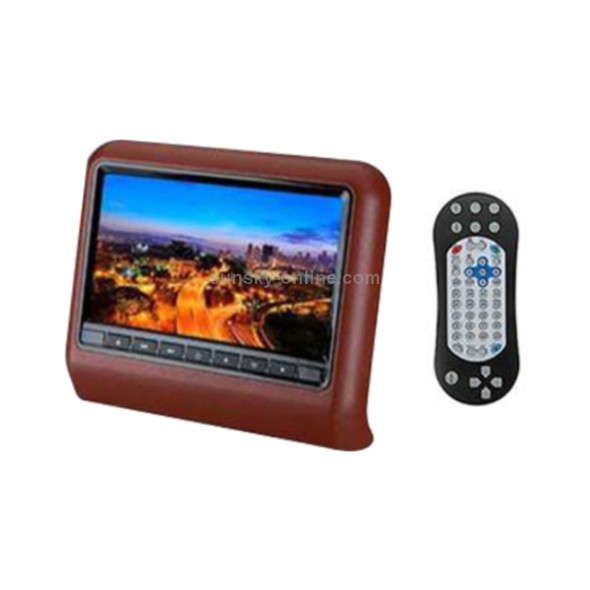 9 inch Car Rear Row HD External Headrest DVD Player Display + MP5 (Brown)
