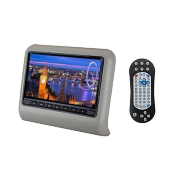 9 inch Car Rear Row HD External Headrest DVD Player Display + MP5 (Grey)