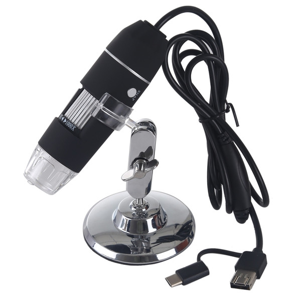 1000X Magnifier HD 0.3MP Image Sensor 3 in 1 USB Digital Microscope with 8 LED & Professional Stand (Grey)