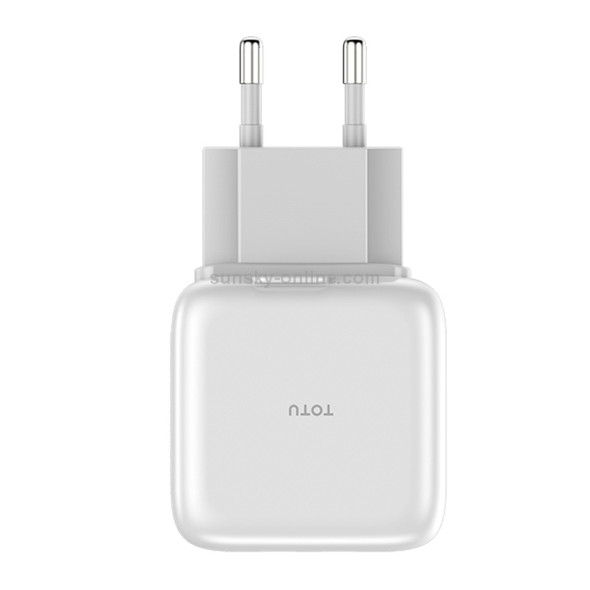TOTUDESIGN Pure Series 5V 2.1A Dual USB Foldable Power Adapter Travel Charger, EU Plug