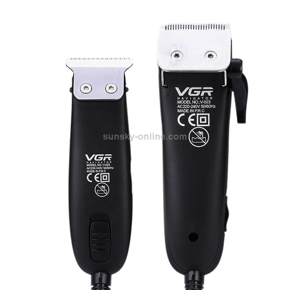 VGR V-023 2 PCS 7W Gradient Engraving Hair Clipper with Line, Plug Type: EU Plug