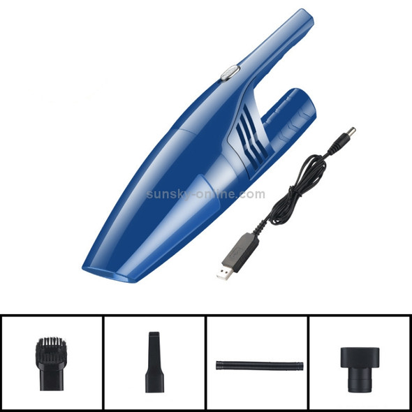 Tenth Generation Car Vacuum Cleaner 120W Wet and Dry Dual-use Strong Suction, Style: USB Wireless (Blue)