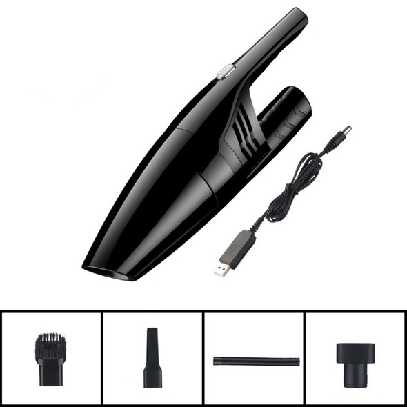Tenth Generation Car Vacuum Cleaner 120W Wet and Dry Dual-use Strong Suction, Style: USB Wireless (Black)