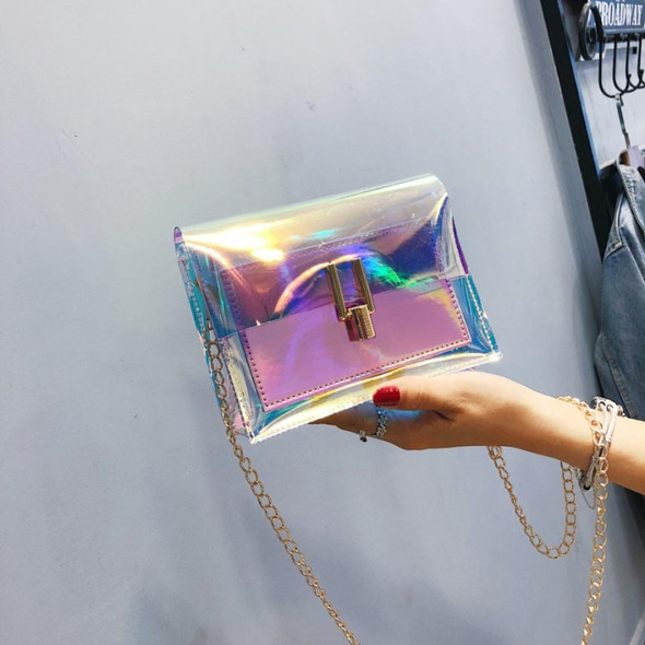 Women Shoulder Bag Fashion Laser Transparent Crossbody Bags Messenger Shoulder Beach Bag(Pink)