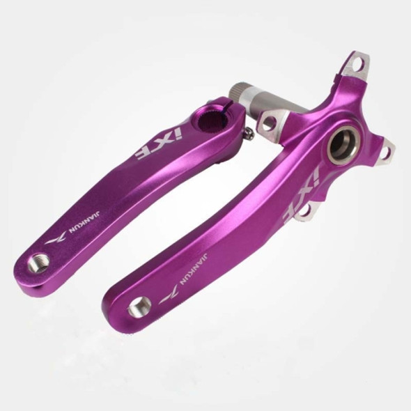 JIANKUN IXF Mountain Bike Hollow Crank Modified Single-plate Left and Right Cranks Crankshaft Bottom Axle, Style:Left and Right Crank(Purple)