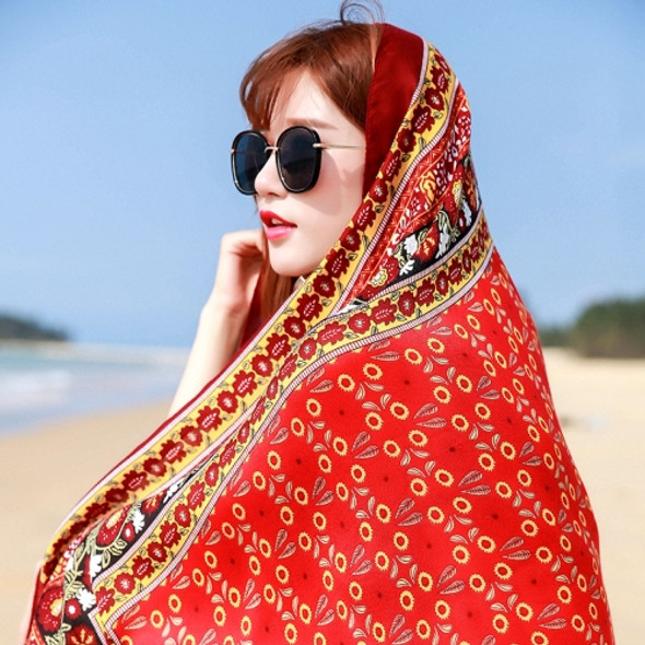 Summer Cotton and Linen Ethnic Travel Silk Scarf Sunscreen Big Shawl Ladies Beach Towel, Size:180 x 100cm(Lijiang Style)