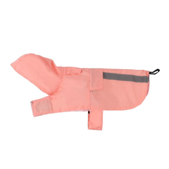 Dog Raincoat Reflective Strip Hooded Rain Poncho Four Seasons Universal Breathable, Size: L(Pink)