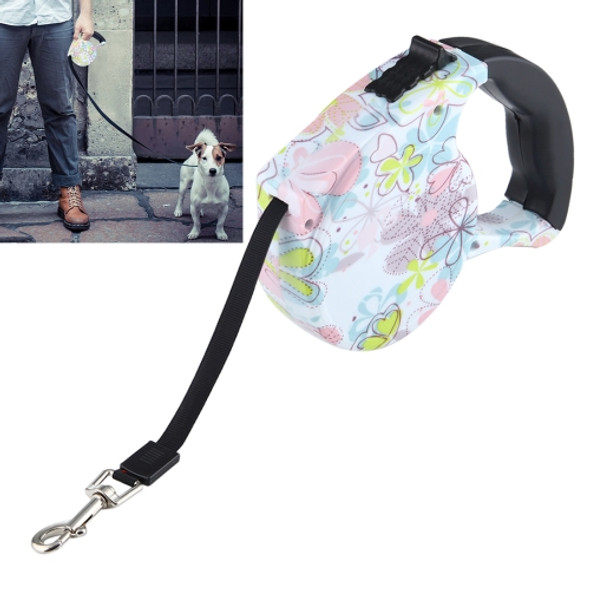 5m Narcissus Pattern Flexible Retractable Dog / Cat Leash for Daily Walking