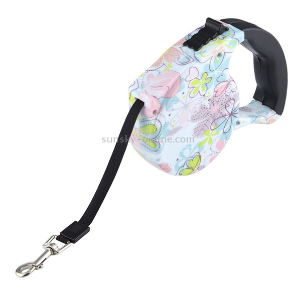 5m Narcissus Pattern Flexible Retractable Dog / Cat Leash for Daily Walking