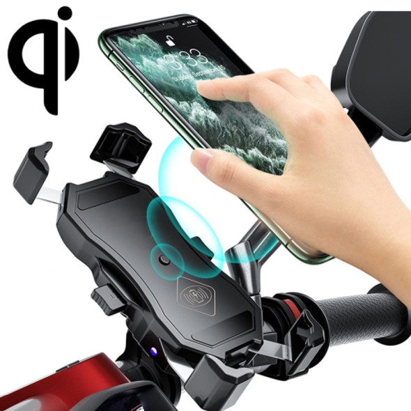 2 in 1 Motorcycle Wireless Charger + QC 3.0 USB Fast Charging Phone Holder