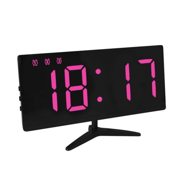 6615A LED Electronic Clock Smart Digital Table Clock(Pink)