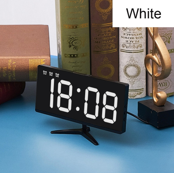 6615A LED Electronic Clock Smart Digital Table Clock(White)