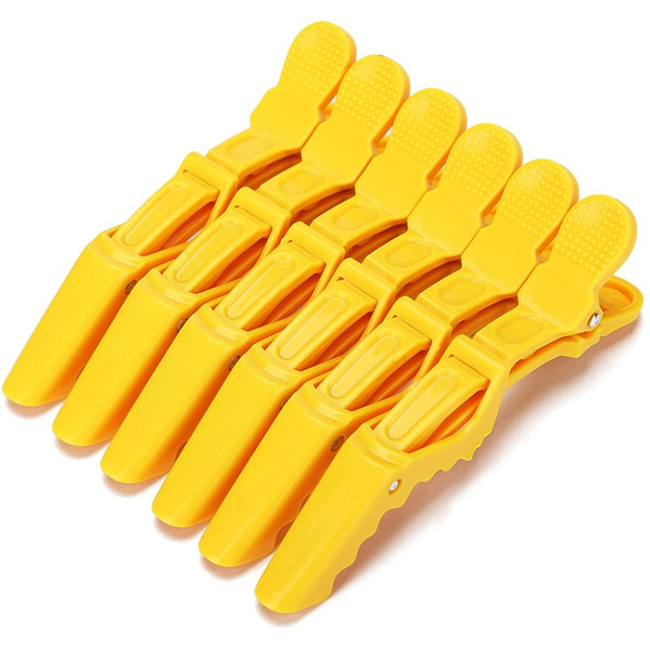 6 PCS Hair Not Easy to Slip off Hair Salon Barber Shop Style Partition Special Clip Hair Tools(Yellow)