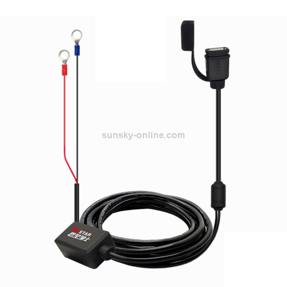 Quick Charging Waterproof Motorcycle USB Phone Charger Adapter, Cable Length: 2.27m