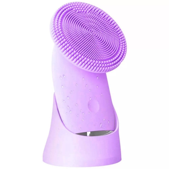 ADOO YQ-008 Silicone Facial Cleansing Apparatus Micro-Vibration Magnetic Absorption Sonic Cleansing Facial Massage Apparatus(Purple)