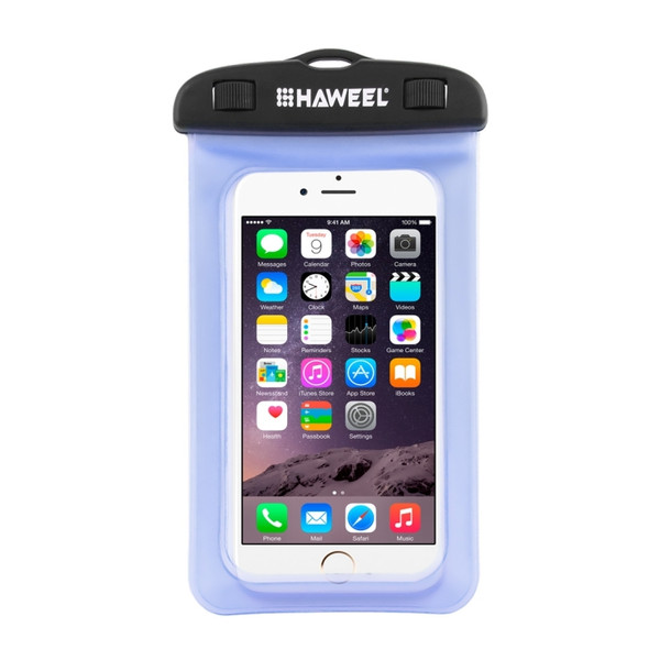 HAWEEL Transparent Universal Waterproof Bag with Lanyard for iPhone, Galaxy, Huawei, Xiaomi, LG, HTC and Other Smart Phones(Blue)
